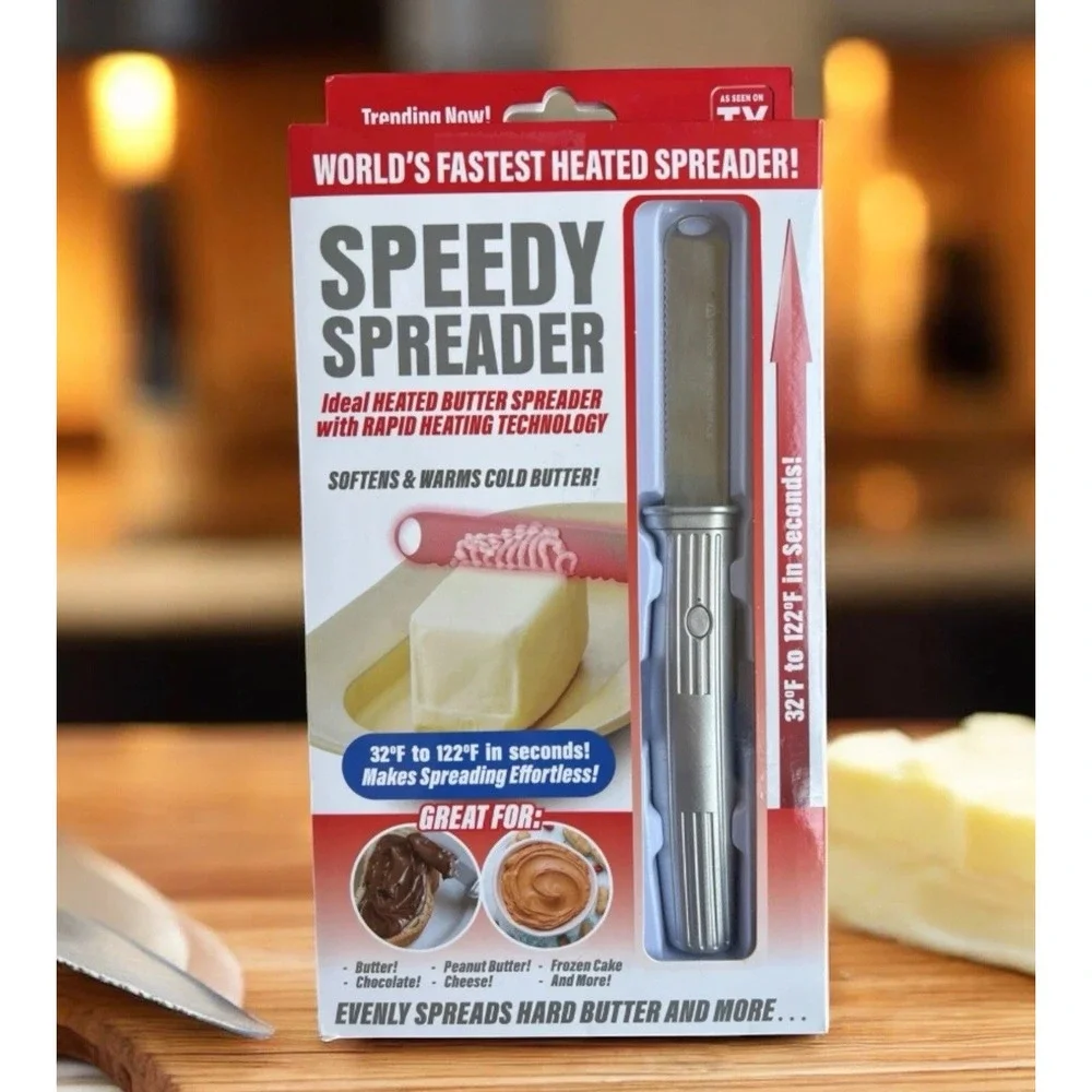 Speedy Spreader Heated Butter Knife As Seen On TV Rechargeable Stainless Steel